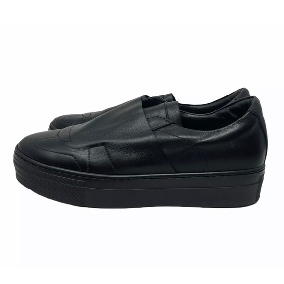 Lemaré Leather Slip On Sneakers Black Fashion - Picture 5 of 9